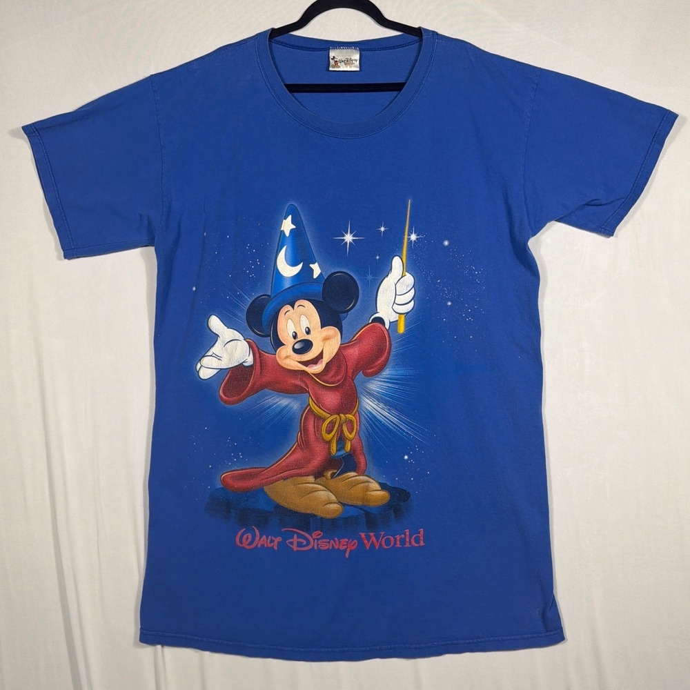Vtg 90s Walt Disney World Fantasia Sorcerers Apprentice Mickey T-shirt One Size